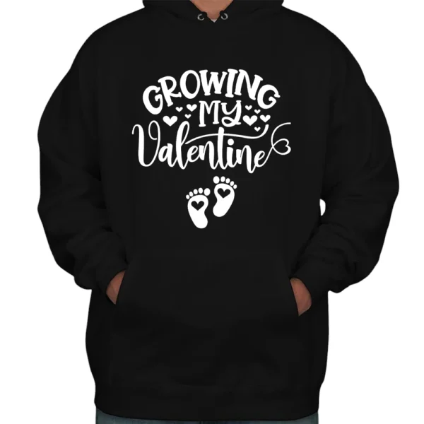 Growing My Valentine's Day Hoodie - Black