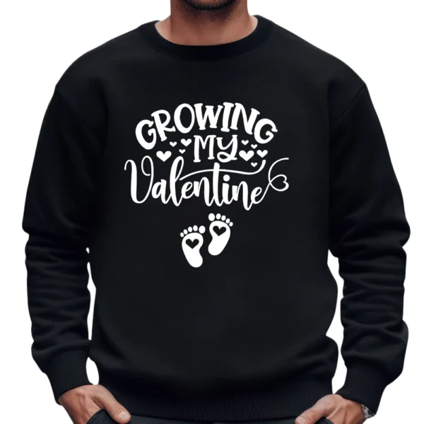 Growing My Valentine's Day Sweatshirt - Black