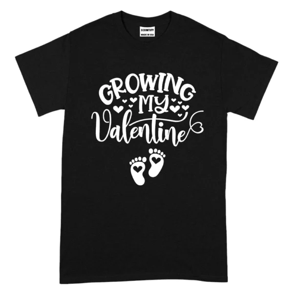 Growing My Valentine's Day TShirt - Black