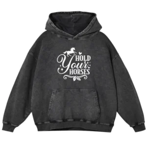 Hold Your Horses Washed Pullover Hoodie