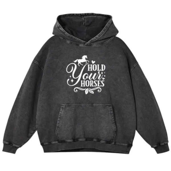 Hold Your Horses Washed Pullover Hoodie