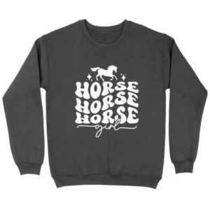 Horse Horse Horse Girl Sweatshirt - Dark Grey