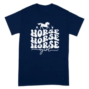 Horse Horse Horse Girl TShirt - Navy