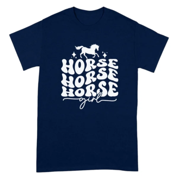 Horse Horse Horse Girl TShirt - Navy
