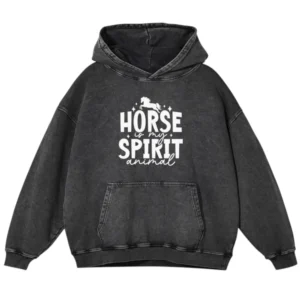 Horse Is My Spirit Animal Washed Pullover Hoodie