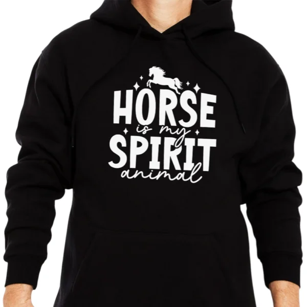 Horse Is My Spirit Animal Hoodie - Black