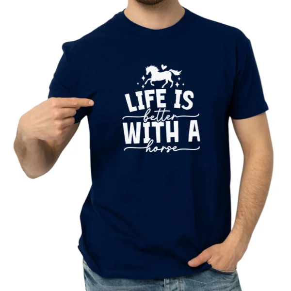 Life Is Better With Horses TShirt - Navy