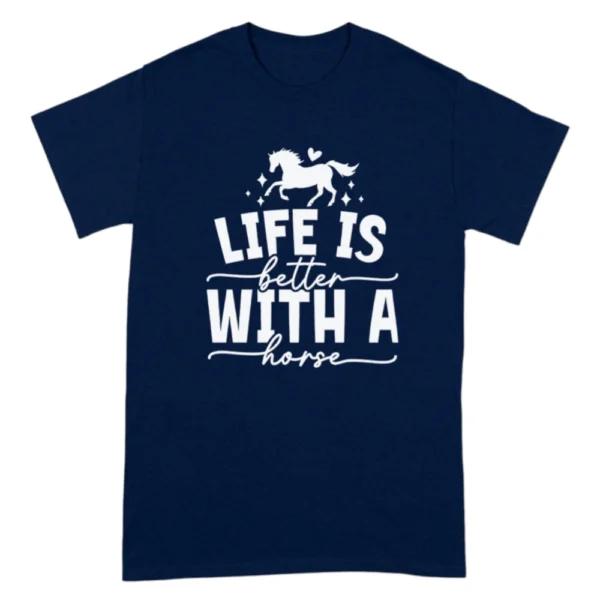 Life Is Better With Horses TShirt - Navy