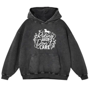 Riding Hair Don't Care Washed Pullover Hoodie