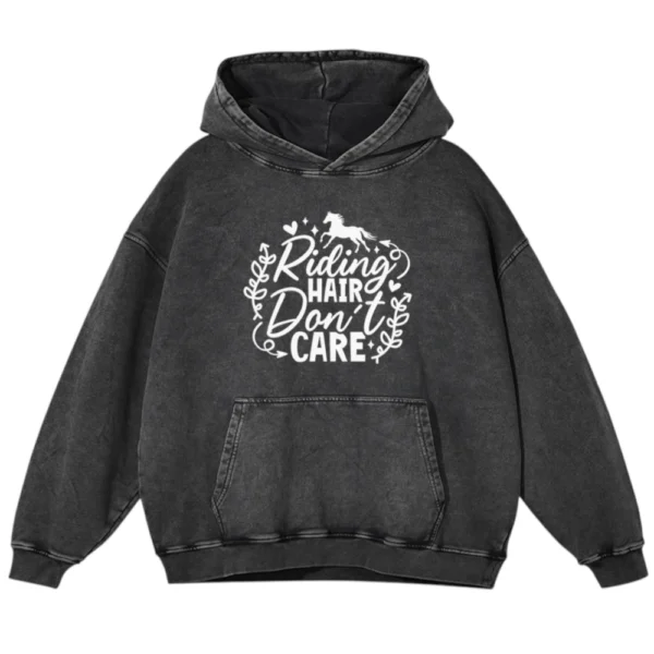 Riding Hair Don't Care Washed Pullover Hoodie