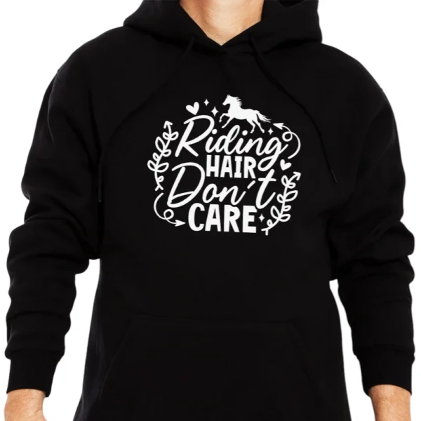 Riding Hair Don't Care Hoodie - Black