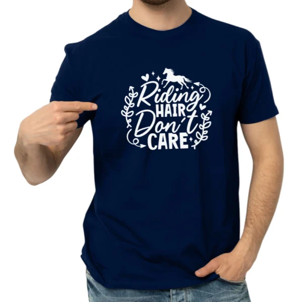 Riding Hair Don't Care TShirt - Navy