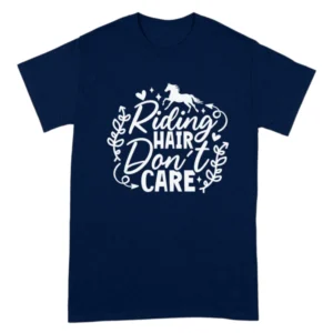 Riding Hair Don't Care TShirt - Navy