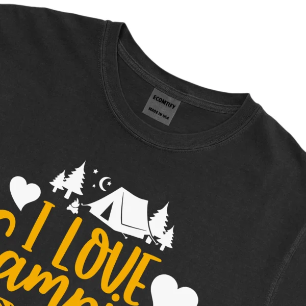 I Love Camping Unisex Comfort Colors T-shirts - Black