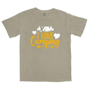 I Love Camping Unisex Comfort Colors T-shirts - Sand