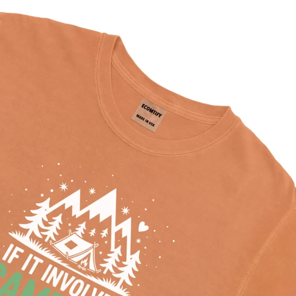 If It Involves Camping Bacon & Count Me In Unisex Comfort Colors T-shirts - Brunt Orange