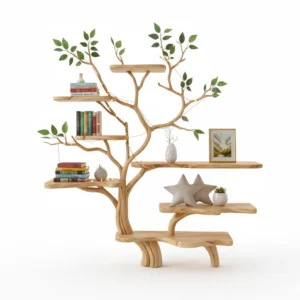 Floor Bookshelf - Driftwood Art Handmade Home Decor