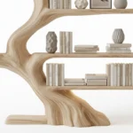 Handcrafted Driftwood Tree Branch Corner Shelf – Floating Mid-Century Bookcase, Custom Rustic Wall-Mounted Home Decor