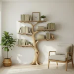 Handcrafted Floating Tree Bookshelf