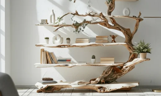 Handcrafted Oak Tree Bookshelf4