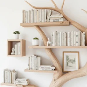 Handcrafted Tree Bookshelf with Integrated Reading Chair2