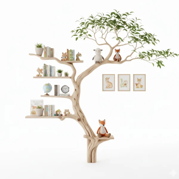 Handcrafted Tree Branch Bookshelf - Decorative & Space-Saving Book Storage Shelves