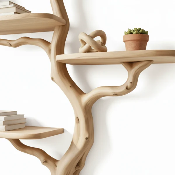 Handcrafted Tree Branch Bookshelf - Eco-Friendly Home Decor