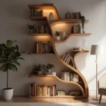 Handcrafted Tree Branch Bookshelf - Handmade Farmhouse Tree Branch Bookshelf