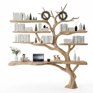 Handcrafted Tree Branch Bookshelf - Rustic Bookcase for Home Decor