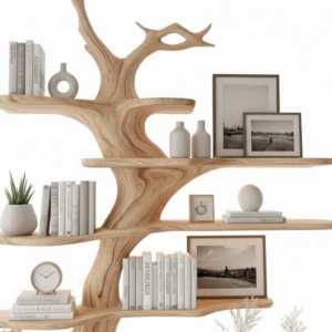 Handmade Driftwood Tree Branch Corner Shelf – Floating Mini Bookcase, Rustic Wall-Mounted Bookshelf & Natural Home Decor2