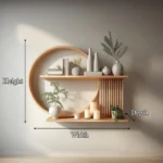 Handmade Full Round Wood Wall Shelf - Modern Rustic Floating Shelf with Slatted Detail