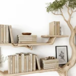 Handmade Tree-Shaped Bookshelf - Natural Wood Wall Shelf For Creative Home Decor