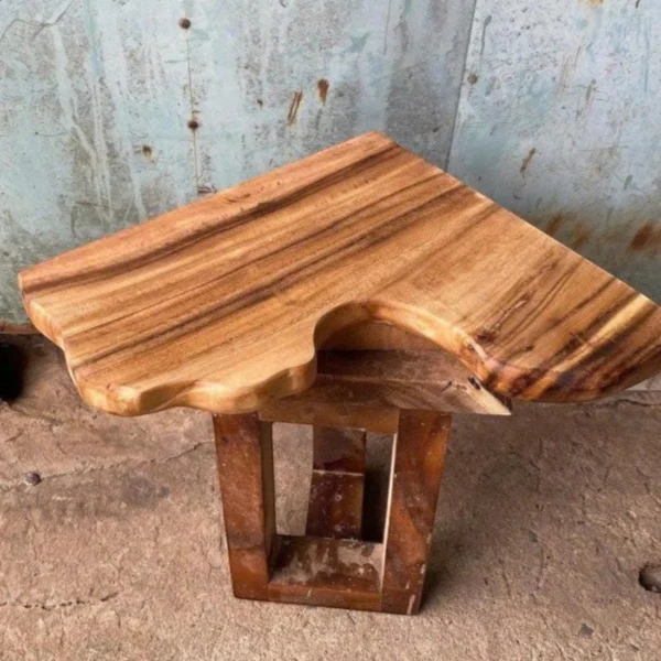 Live Edge Corner Shelf Solid Wood - Corner Wall Shelf Walnut Home Decor