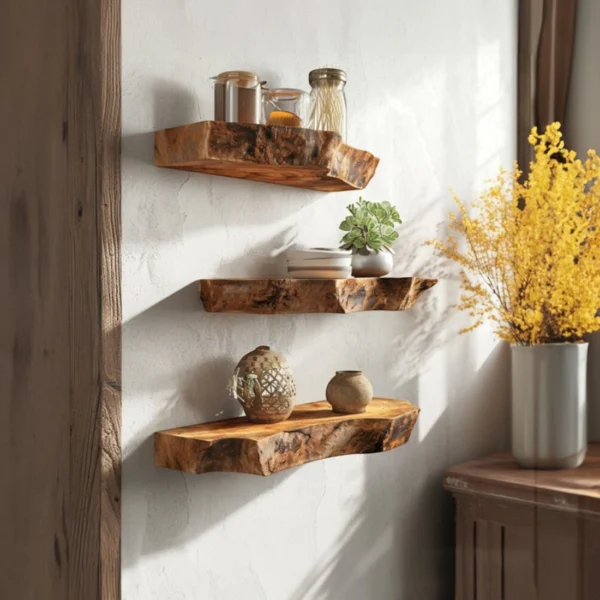 Live Edge Floating Shelf Handcrafted Art for Your Walls