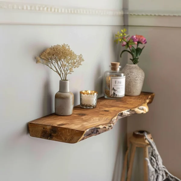 Long Floating Shelf Handcrafted Art for Your Walls