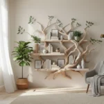 Mid Century Bookcase Corner Wall Shelf Handmade Furniture Shelves On Wall