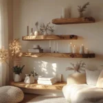 Rustic Floating Wall Shelf – Solid Wood Display for Home Decor & Gifts