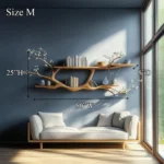 Rustic Tree Branch Wall Bookshelf - Handmade Nature Inspired Storage for Living Room or Bedroom