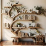 Tree Branch Wall Shelf - Handcrafted Nature-Inspired Display In Solid Wood