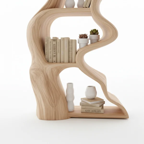 Unique Natural Bookshelf Modern Tree Bookcase Home Decor