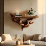 Wood Carving Shelf - Floating Shelf Antique for Home and Office Decor
