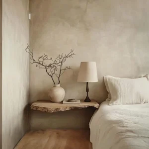 Wood Floating Shelf Wall Mounted Rustic Bedside Natural Live Edge Including Bracket