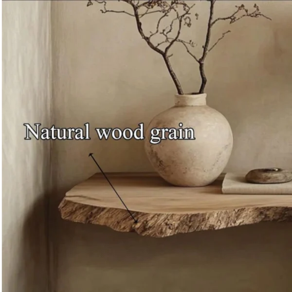 Wood Floating Shelf Wall Mounted Rustic Bedside Natural Live Edge Including Bracket