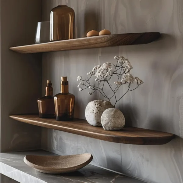 Handmade Floating Hardwood Shelf - Sleek Floating Shelf System for Home Decor