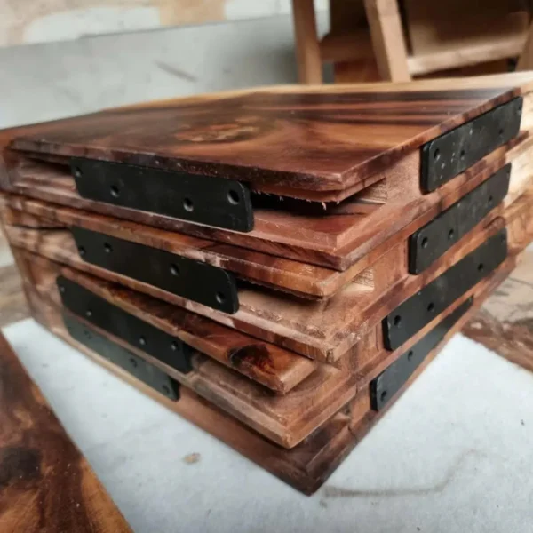 Live-Edge Corner Floating Shelves – Handcrafted Solid Monkey Pod